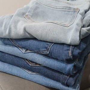 Stack of Blue Skinny Jeans